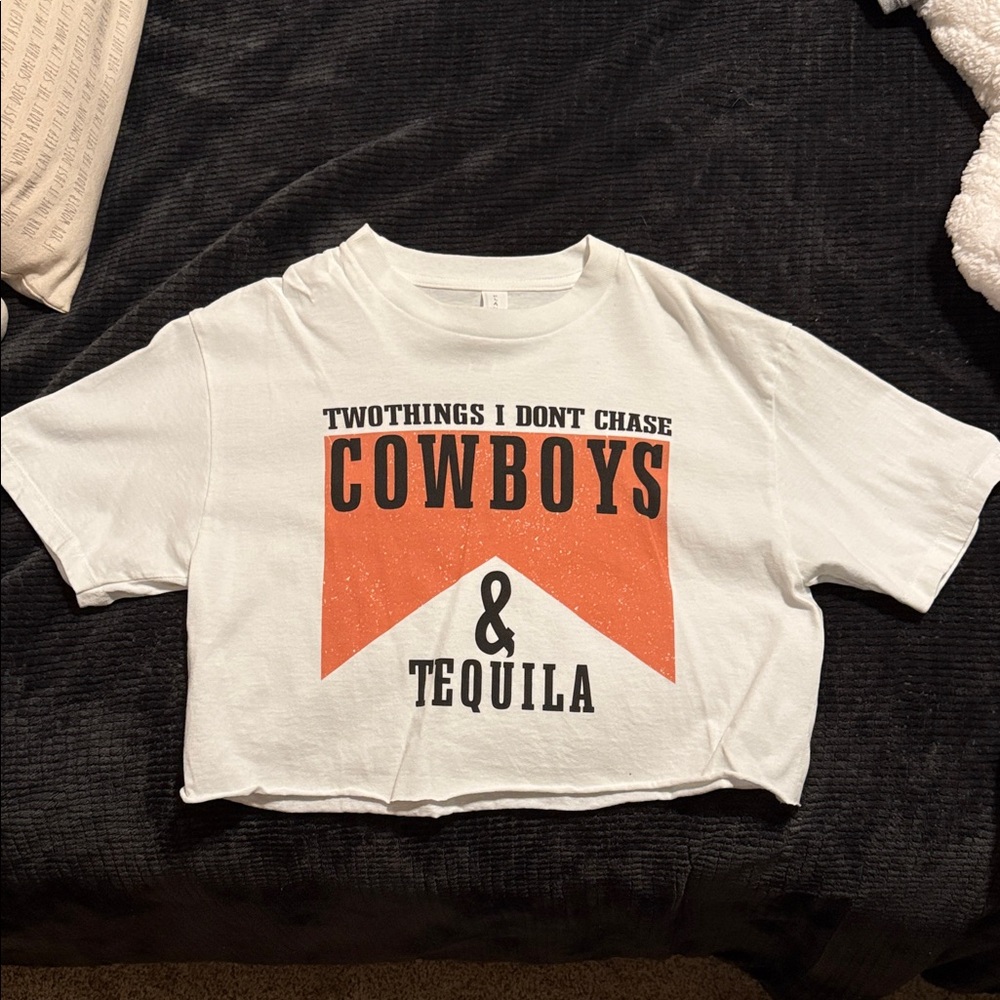 White and Orange Graphic summer t shirt